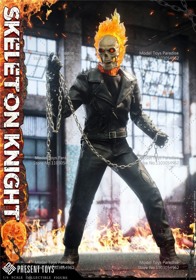 PRESENT TOYS PT-sp59 1/6 Collectible Men Soldier Ghost Rider Super Hero Skeleton Knight Full Set 12inch Action Figure Model Gift