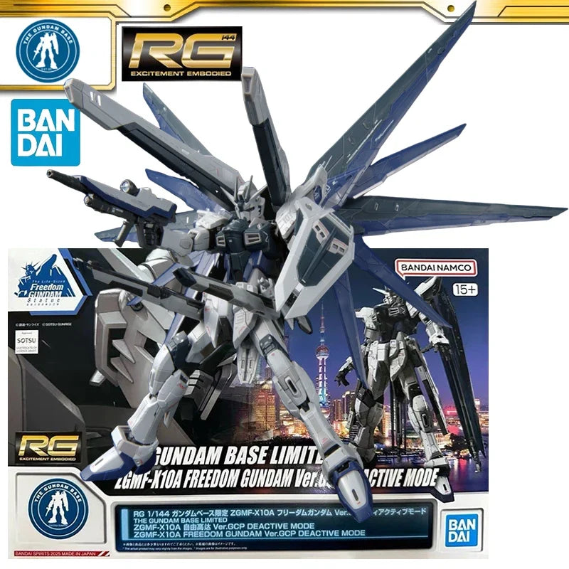 In Stock BANDAI RG 1/144 THE GUNDAM BASE ZGMF-X10A FREEDOM GUNDAM Ver. GCP DEACTIVE MODE Anime Action Figures Assembly Model Toy