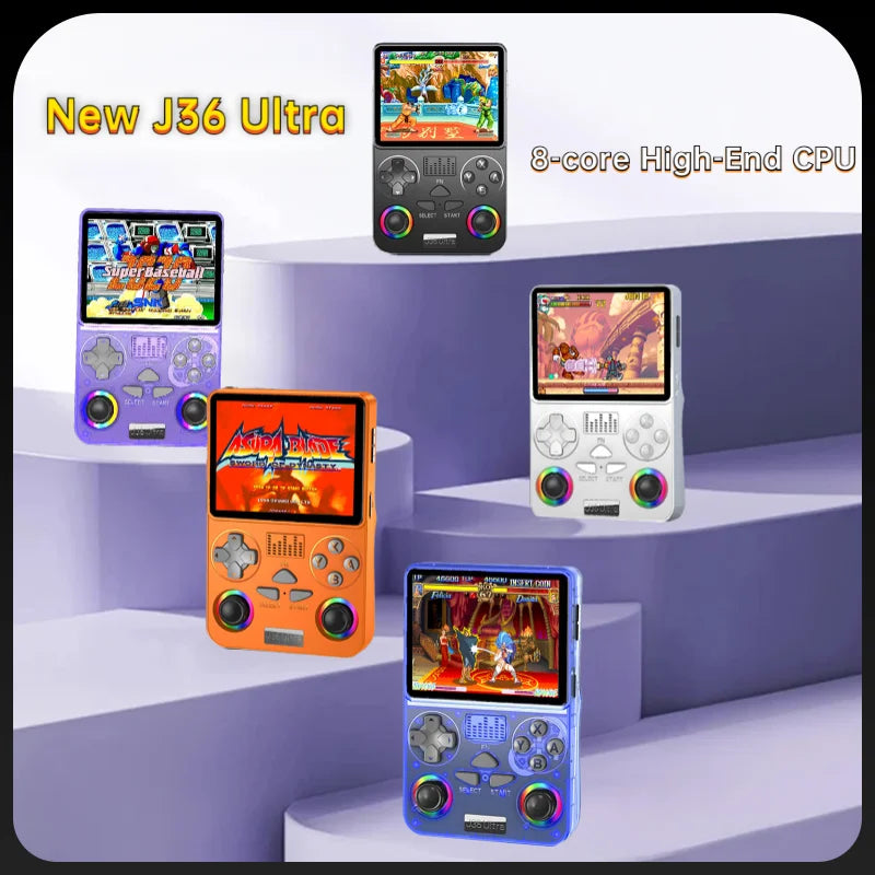New J36 Ultra portable retro games console pocket classic handheld console Global Online Multiplayer Android 64-bit Arcade