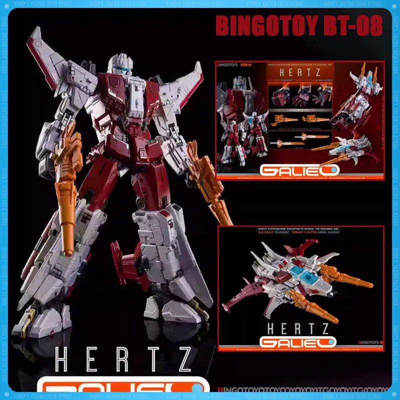 Transformation Toys BINGOTOY BT08 BT-08 HERTZ Computing King Member Steel Whip Cyberpunk Style Fighter Action Figures Model