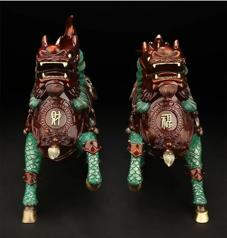 Lucky Copper Animal Unicorn Ornaments Attract Wealth Living Room TV Cabinet Decor