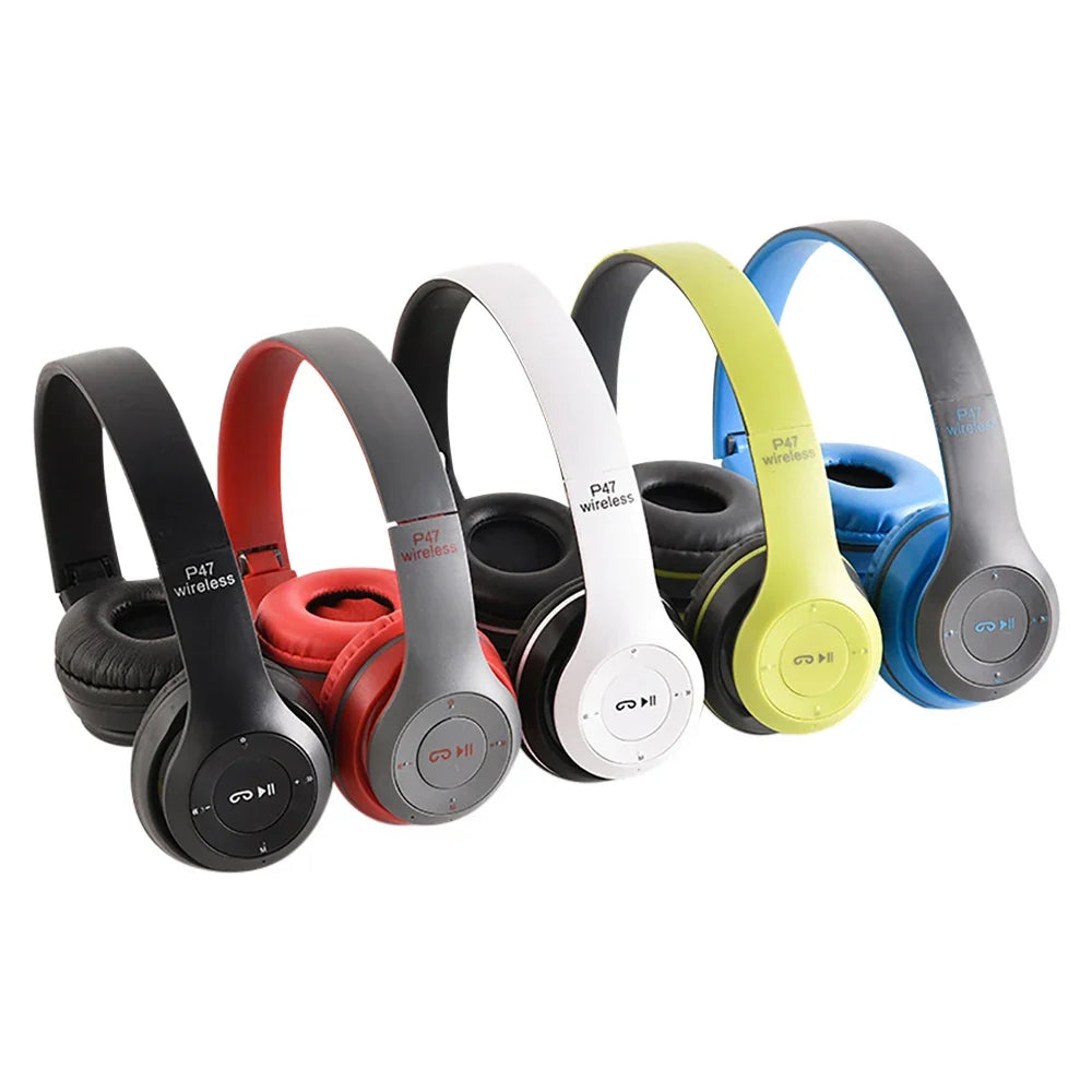 P47 Bluetooth 5.0 Wireless Sports Game Headset Foldable HIFI Stereo Bass Music Earphone With Microphone For iPhone Huawei Xiaomi