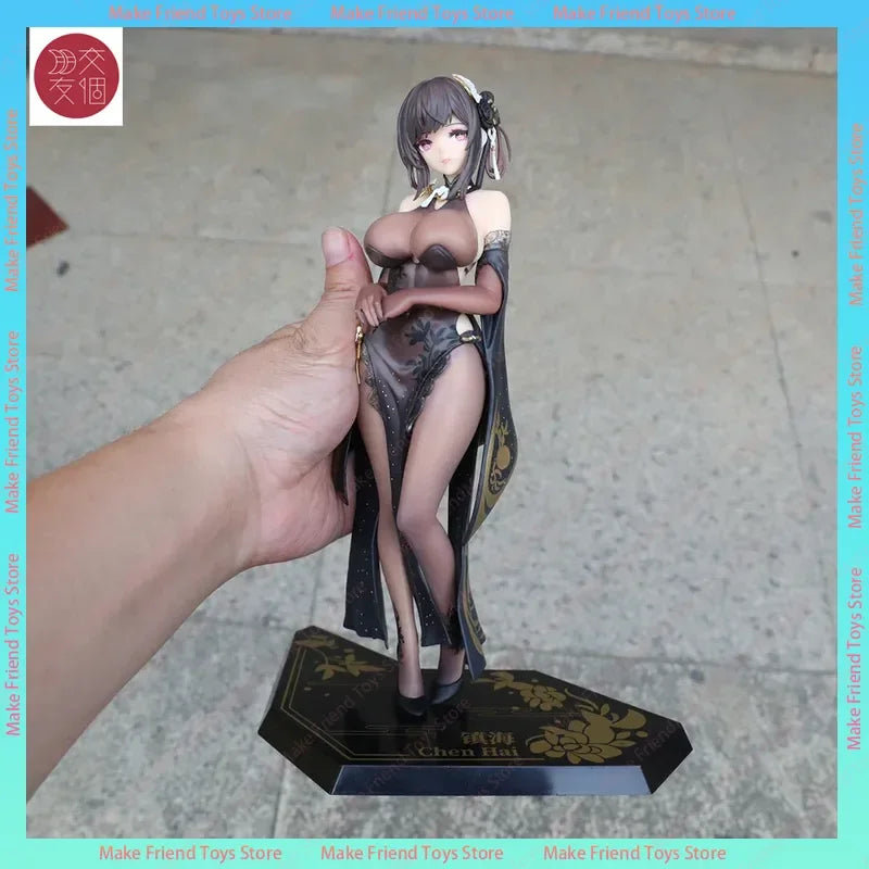 26cm Azur Lane Zhenhai 26cm Handmade Cheongsam Style Beauty Girl Collectible Anime Figure Desktop Decoration Gift For Fans