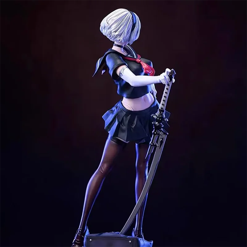 Genuine Anime 2b Figure Standing Pose Action Figure Kawaii Girl Sailor Suit Model  Desktop Ornaments Collection Gifts In Stock