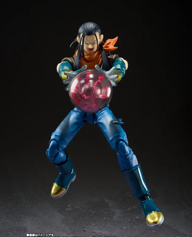 Genuine Bandai S.H.Figuarts Dragon Ball Pvc Gt Super Android 17 Customization Toy Model Collection Anime Action Figure Gift