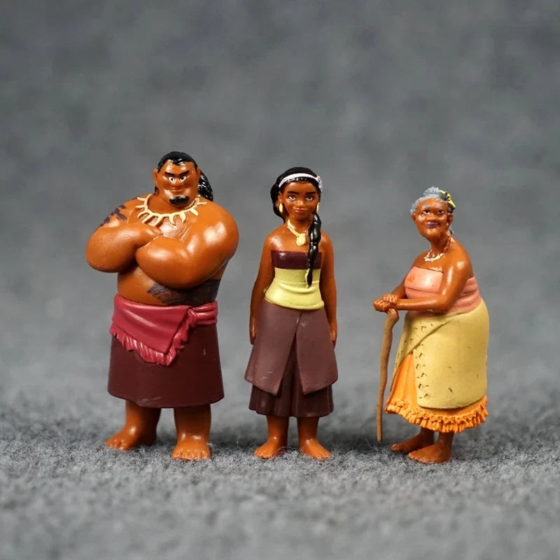 Anime Moana Maui Chief Tala Chick Action Figures Moana Princess Model Toys Cute Cartoon Doll Desktop Ornaments Children's Gifts