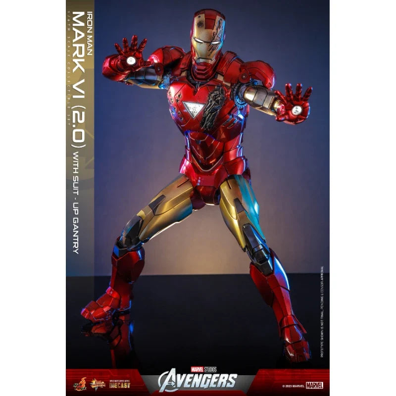 In Stock Hottoys MMS687 MMS688 ACS014 Iron Man MK6 2.0 with Suit-up Gantry Anime Action Figure Toy Gift Model Collection Hobby