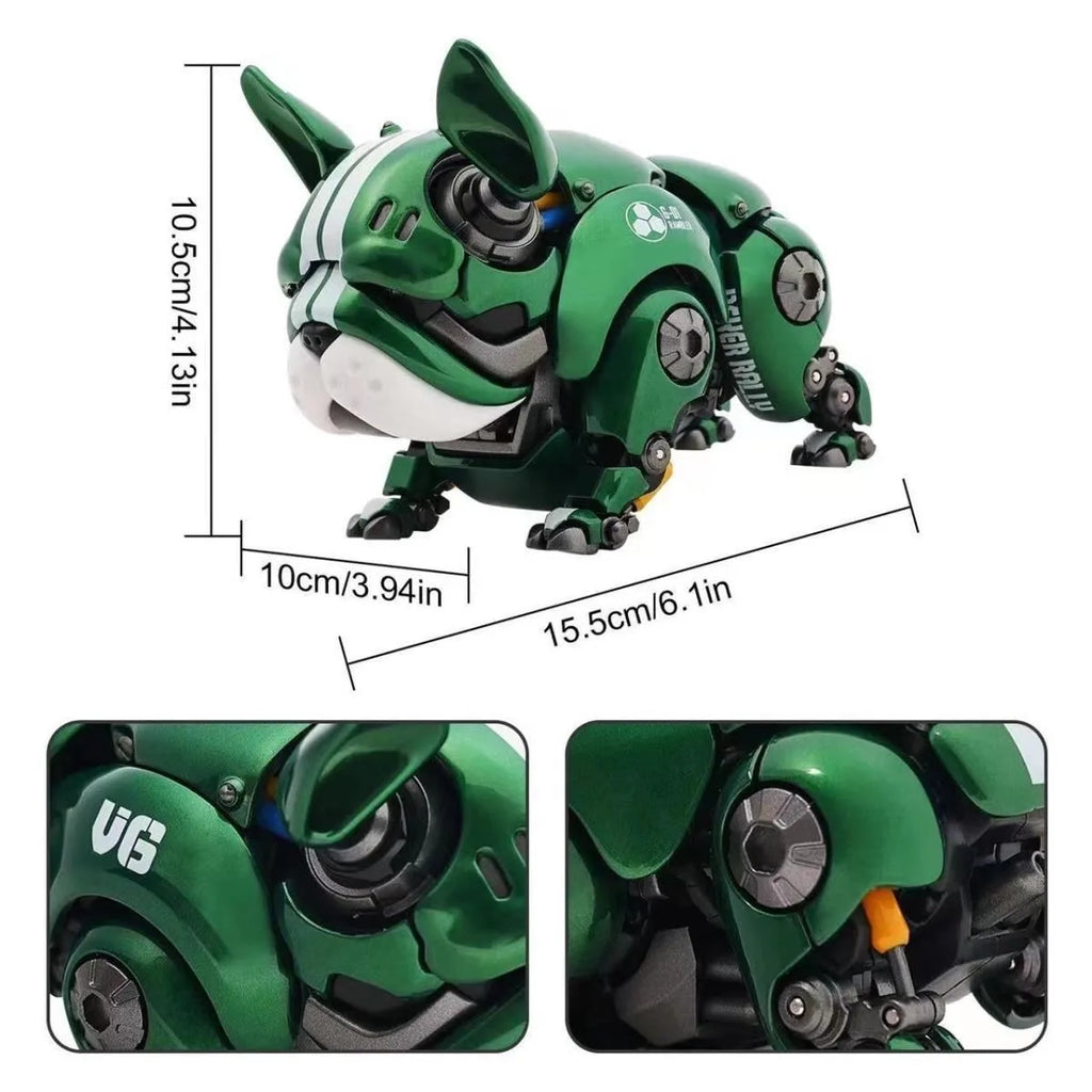 Mechanische Hunde-Figur, Puppe, Zeichentrick-Anime-Bulldogge, bewegliche Gelenke, niedliches Haustier, Tide Play, Büromodell, Auto-Ornament, Geschenk, lustiges Spielzeug für Kinder