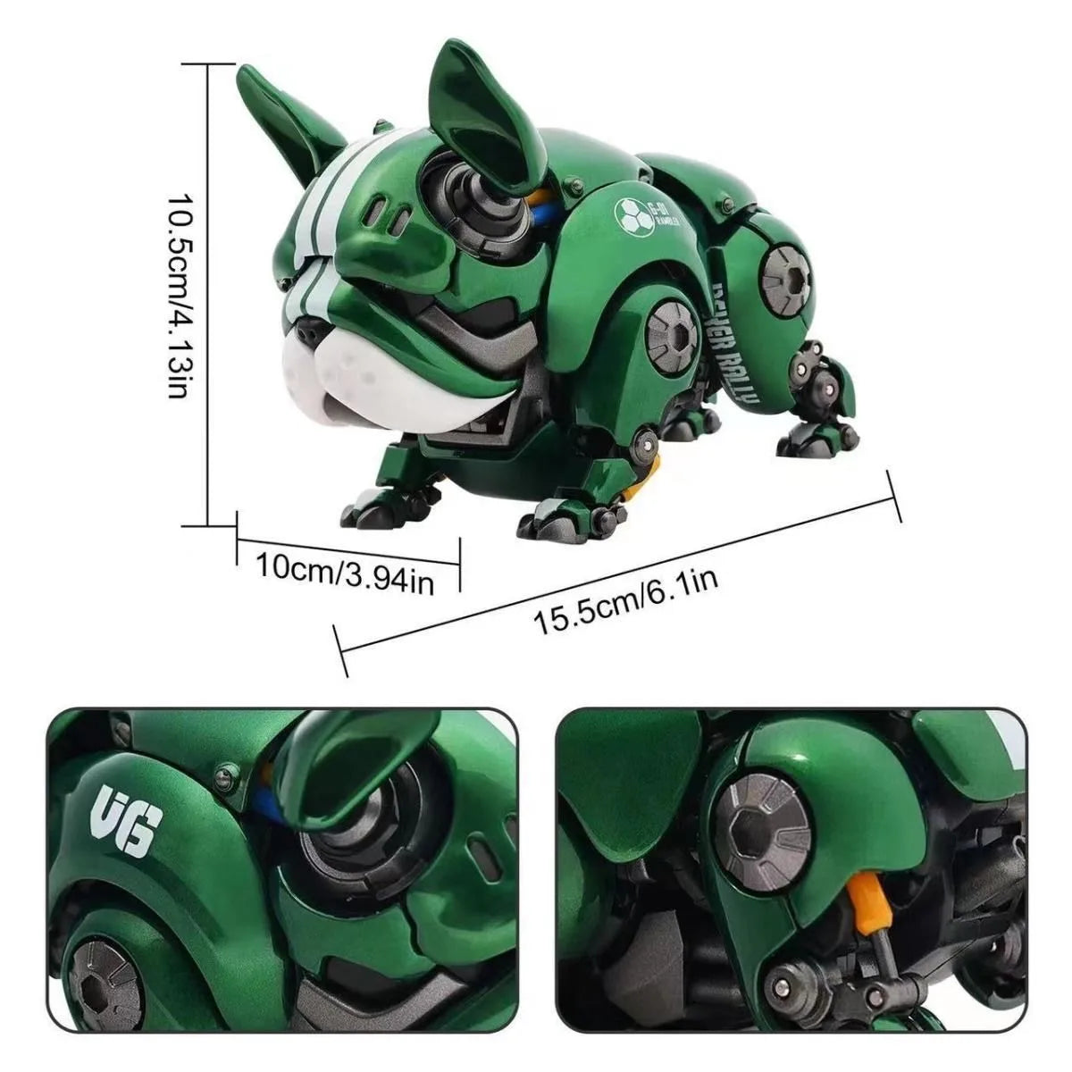 Mechanische Hunde-Figur, Puppe, Zeichentrick-Anime-Bulldogge, bewegliche Gelenke, niedliches Haustier, Tide Play, Büromodell, Auto-Ornament, Geschenk, lustiges Spielzeug für Kinder