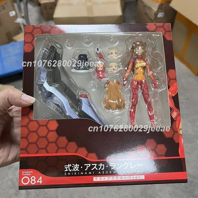 14CM Figma 084 Asuka Langley Shikinami: Test Plugsuit ver. Evangelion:2.0 Asuka NEW THEATRICAL EDITION Action Figure Model Toys