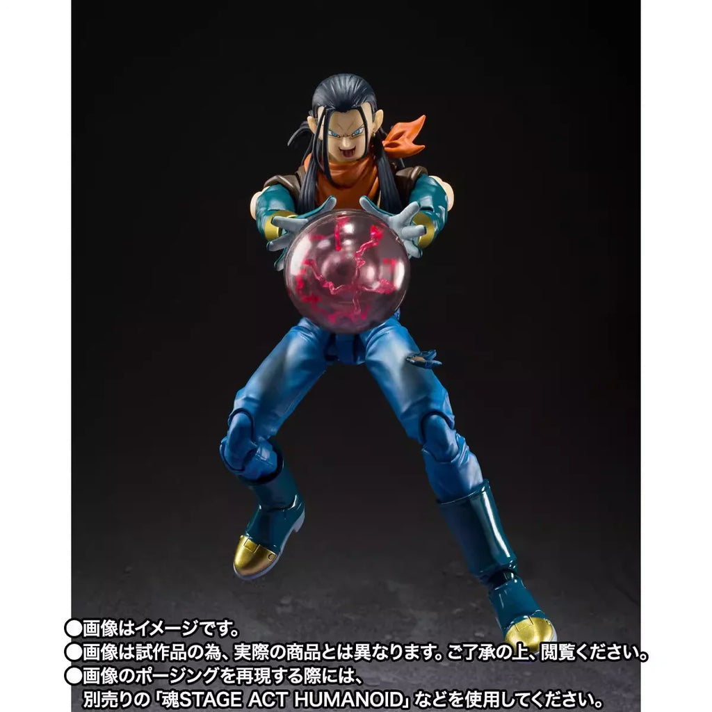 Original S.H.Figuarts Dragon Ball GT Super Android 17 Anime Figure Toy BANDAI Genuine PVC Model Collection Action Figurine Gift