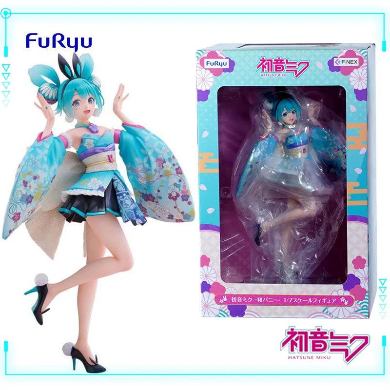 FuRyu Original Genuine Vocaloid Piapro Characters Hatsune Miku F:Nex 1/7 Wa-Bunny 26.5cm Collections Model Toy Figure Anime Gift