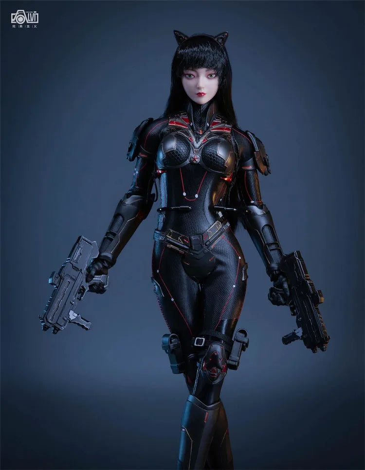In Stock CS-007 1/6 Armor Edition Fox Girl Mobile Simulation Fox Tail 12'' Full Set Collectible Female Action Figure Model Toys