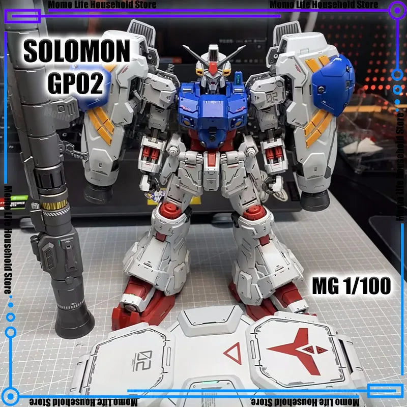In Stock Solomn Axis 1/100 Mg Rx-78gp02a Physalis Assembly Model Kits Plastic Skeleton Action Figure Robot Plastic Model Toys