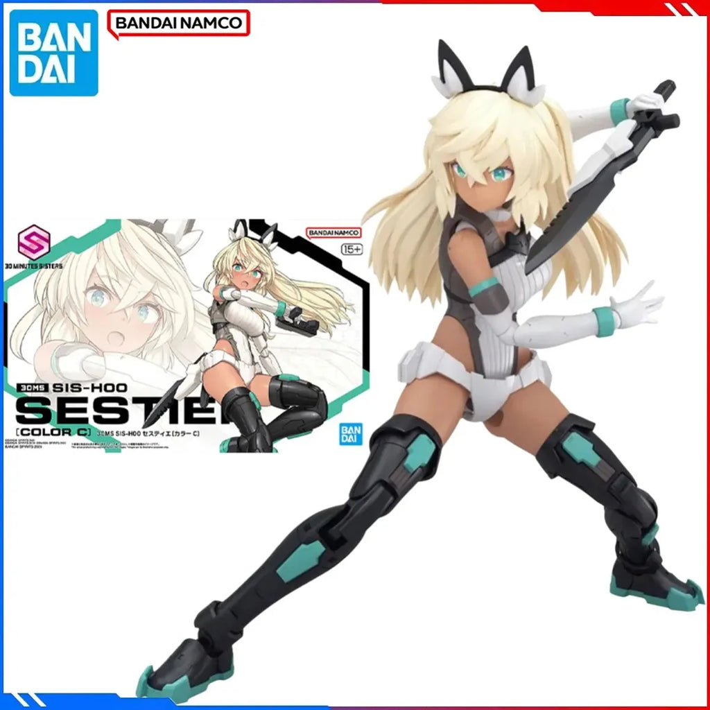 Genuine Bandai Original 30MS Figure Model Kit 30 MINUTES SISTERS Anime Figure Sestieh Color C 30MS SIS-Y00 1/12 Action Model Toy