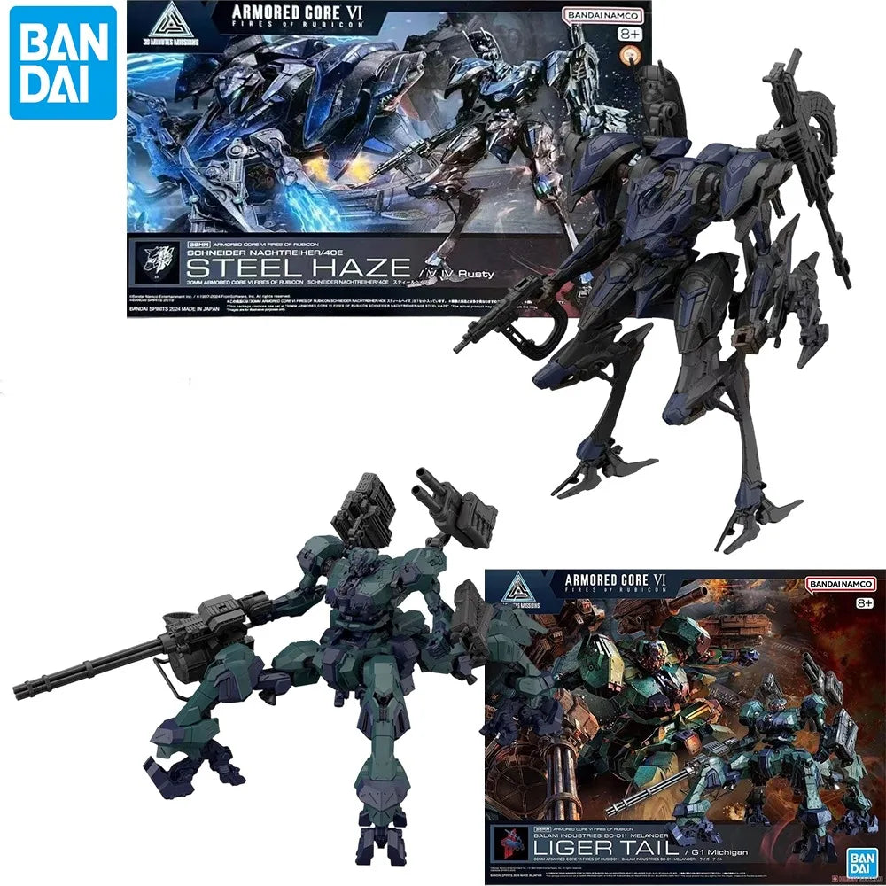 Bandai Genuine 30MM ARMORED CORE VI NIGHTFALL STEEL HAZE BD-011 MELANDER Liger Tail CC-2000 ORBITER Anime Figure Assembly Model