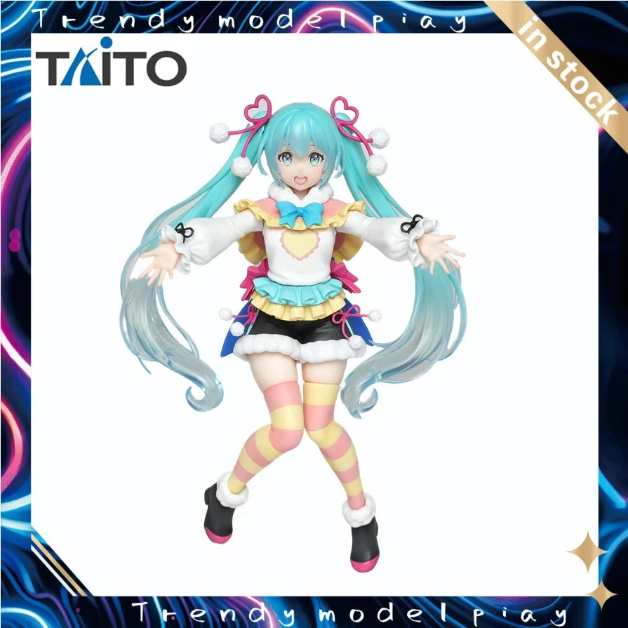 In Stock Original TAITO Hatsune  Toy Figure Winter Image Anime Figure Movable Model Collection Toy Gift Collection Ornaments