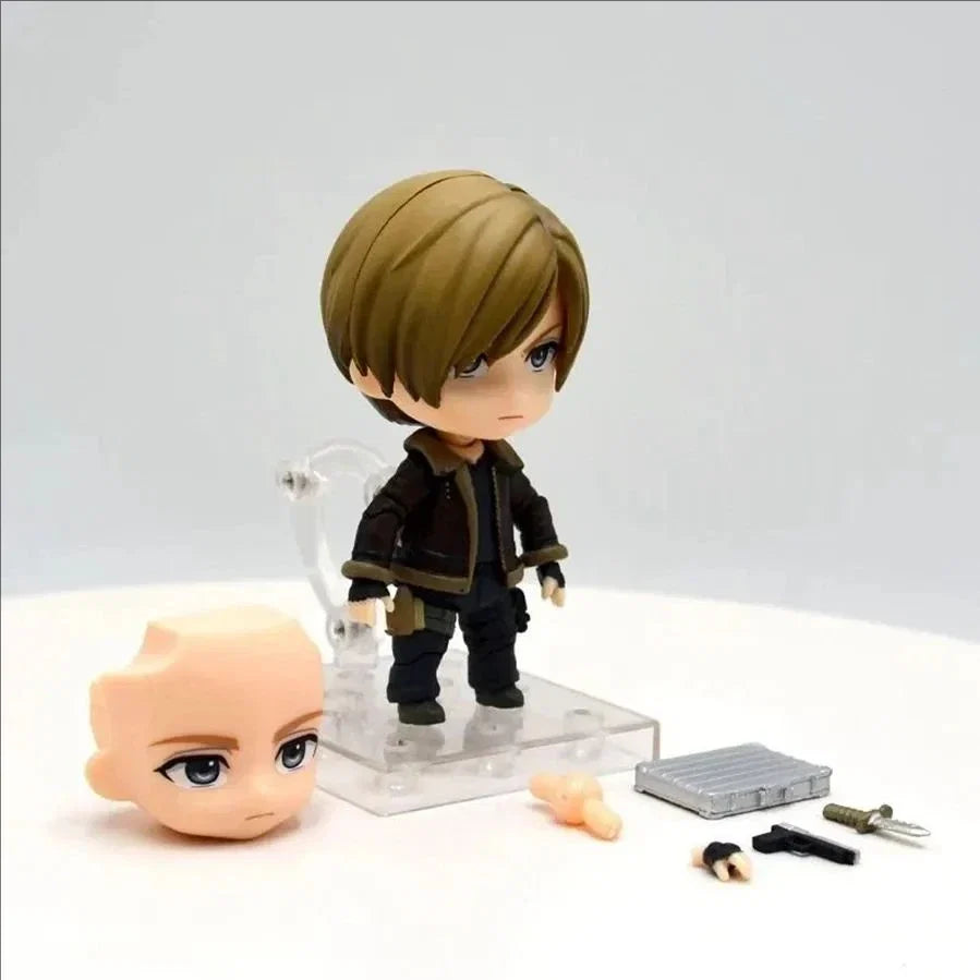 Leon S. Kennedy Q Version 10cm Action Figure - Anime PVC Desktop Ornament Collectible Gift for Boys And Kids Birthday