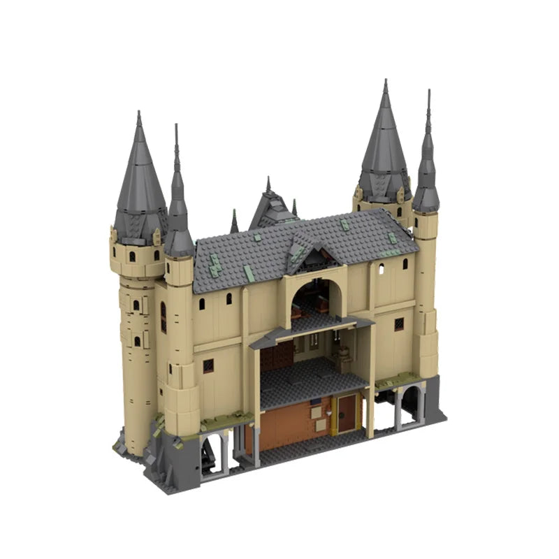3607pcs MOC Magic School Modular Viaduct Entrance Hall DIY Building Blocks Model, Creative Assembly Toy for Kids and Collectors