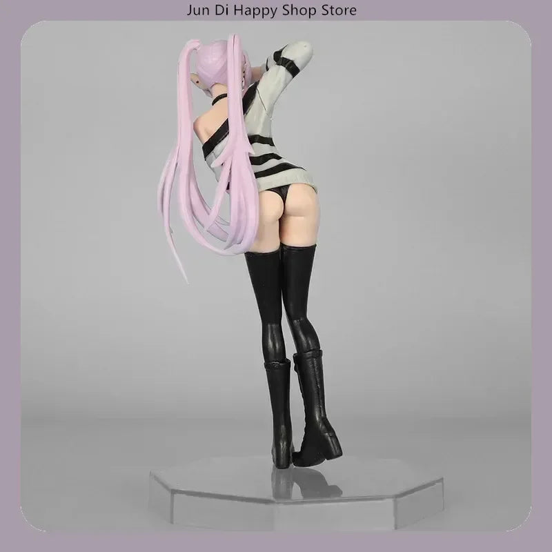 18.5cm Anime Collectible Figure - Frieren Beyond Journey'S End Casual Striped Outfit Victory Pose Pvc Model Statue Desktop Gift