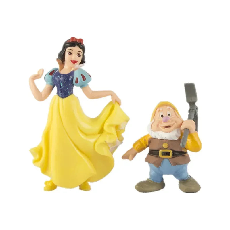 Disney Princess 8Pcs/Set Q Vesion Snow White and The Seven Dwarfs Figure Toy Model Dolls Gift for Children Hot Fashion Decor
