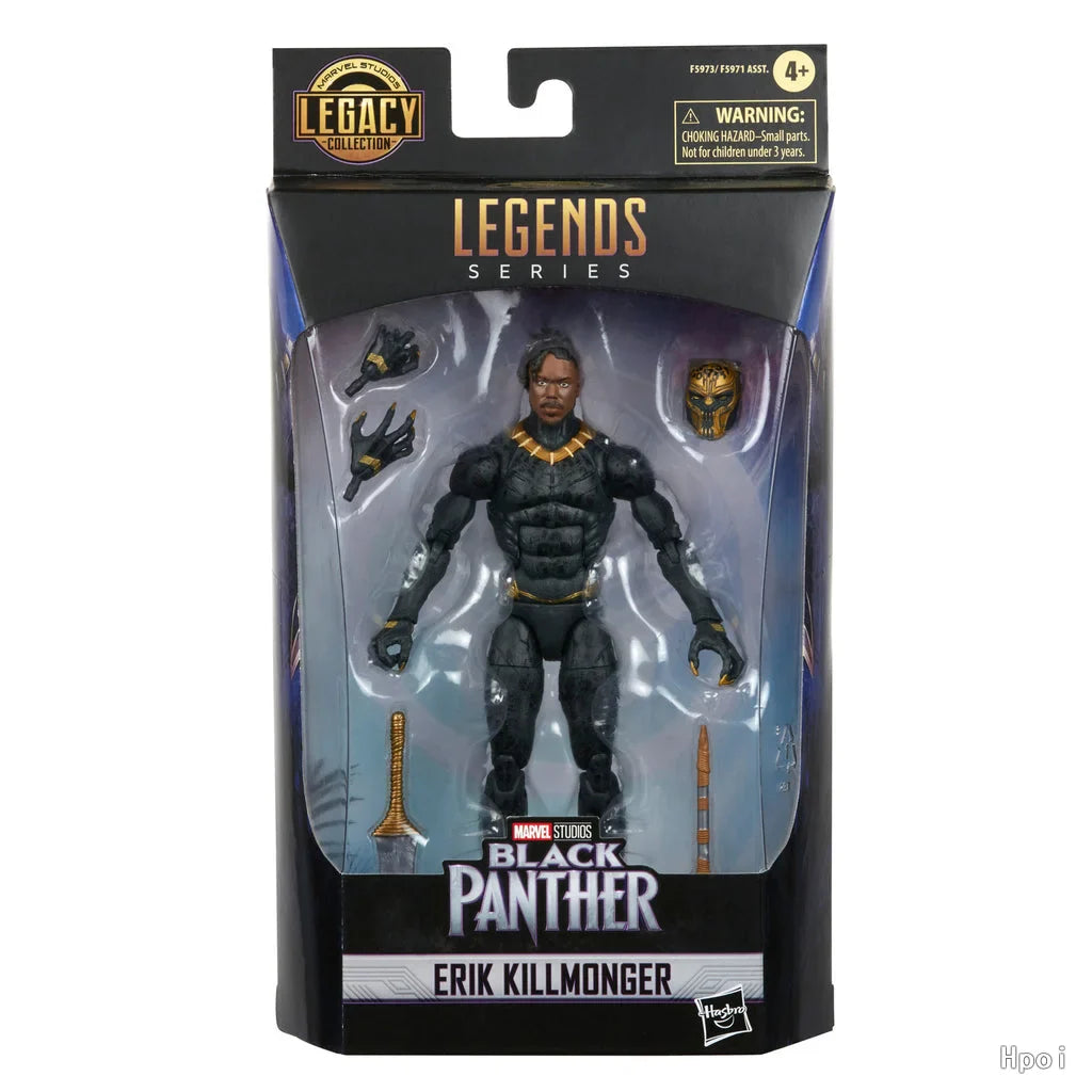 Original Hasbro Marvel Legends Series BLACK PANTHER Killmonger Anime Figure Toy Collection Model
