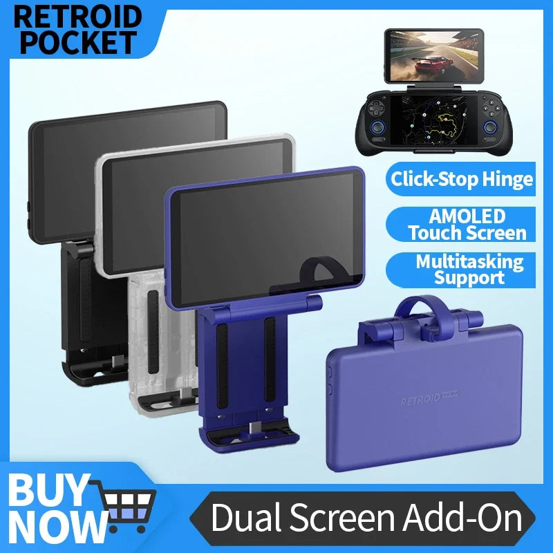 Retroid Dual Screen Add-on 5.5 inch OLED Back Clip Screen For Retroid Pocket 5 RP5/RPmini V2/RP4 Pro Extended Display Screen