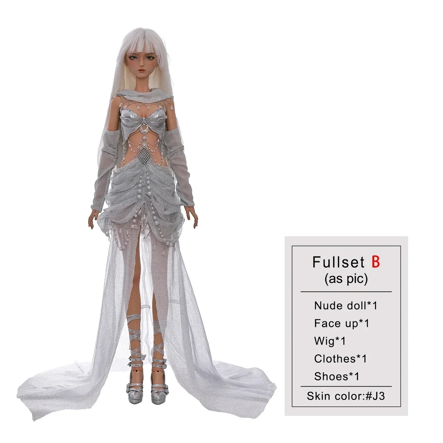 Bjd Doll 1/3 Yueru Gothic Sagittary Fullset Archer Art Figure Dolls Female Shugafairy Silver Resin Breast Cup 1/3 Bjd Clothes
