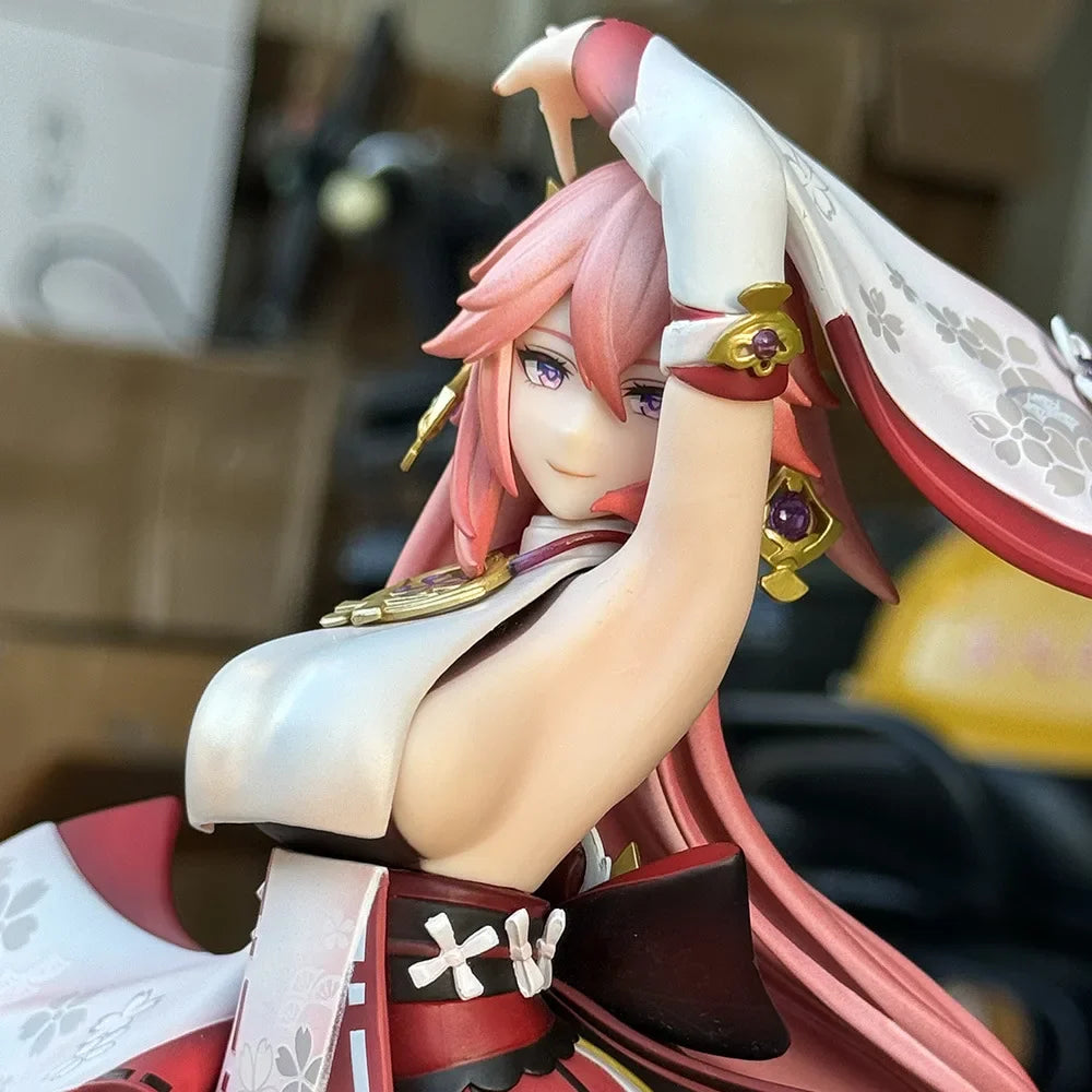 Hot Genshin Impact Figure Yae Miko Anime Figures Kawaii Girl Anime Peripheral Statue Collectible Customized Model Desk Gift