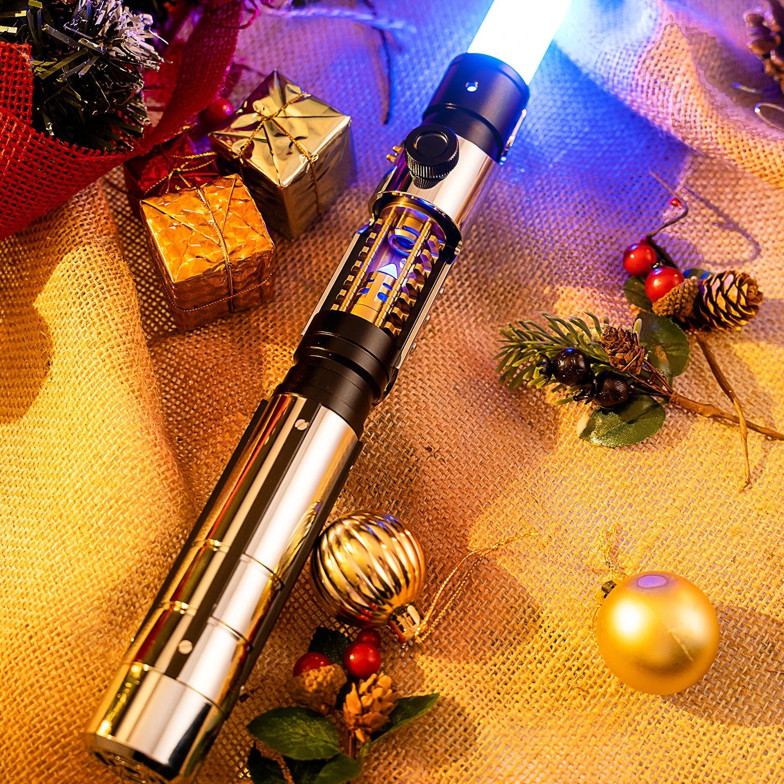 DamienSaber Starkiller Lightsaber XENO Heavy Dueling Light Saber Metal Hilt Sensitive Smooth Swing with Infinite Color Changing