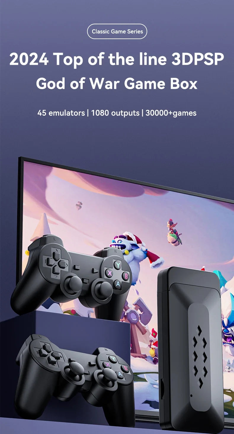 M33 4K HD TV Game Player Joystick Video Game Console With Two Wireless Controllers