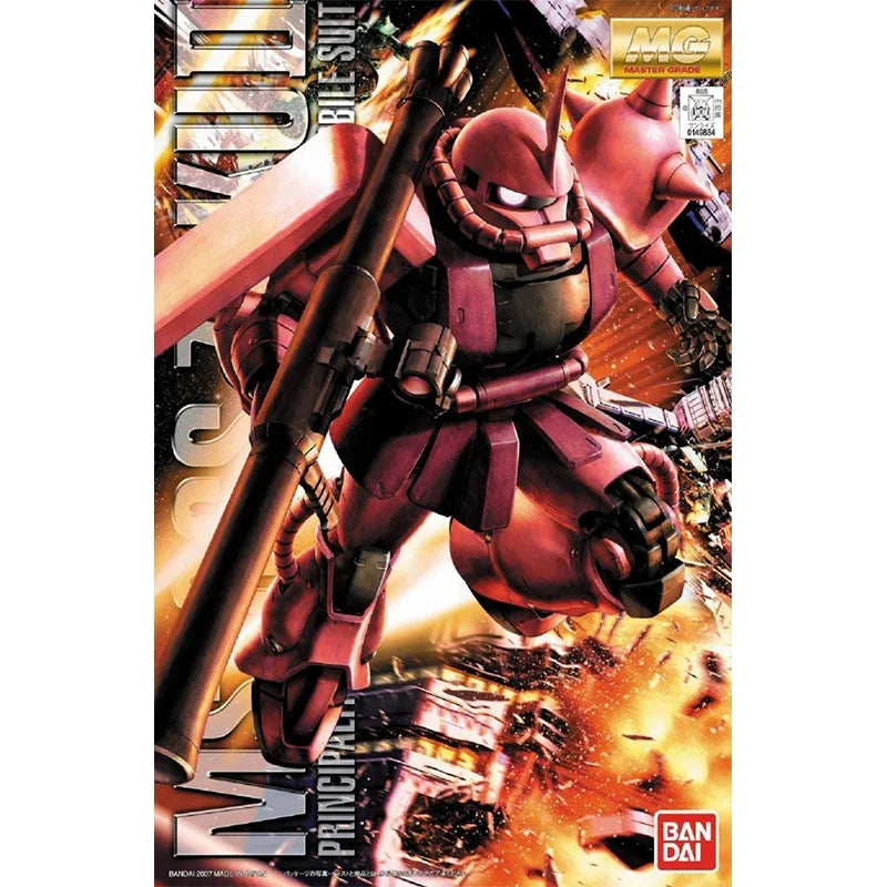 Bandai Original GUNDAM Anime Modell MG 1/100 MS-06S CHAR S ZAKU Ver 2.0 Actionfigur Bausatz Spielzeug Geschenke für Kinder