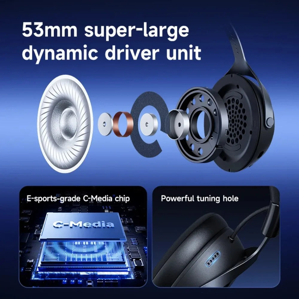 MCHOSE X9 Wireless Headworn Game 7.1 Headset Bluetooth 2.4G Three Mode E-sports Noise Reduction Headset Headset FPS for Gifts
