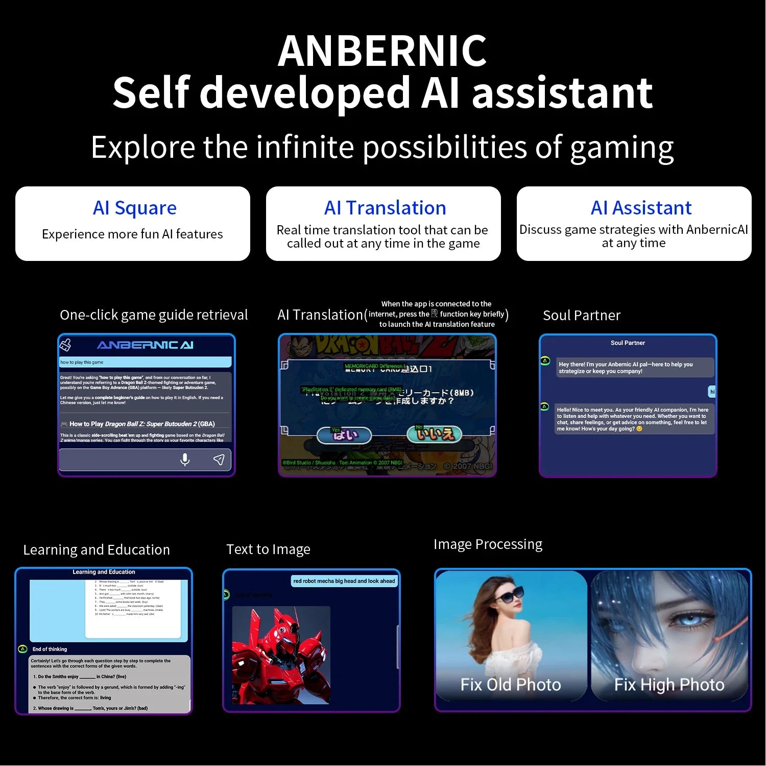 ANBERNIC RG 476H Handheld Game Console 4.7" LTPS  In-Cell Borderless full Screen Android RG476H Video Games Player 1080p-DP Out
