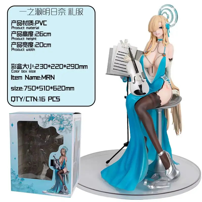 Game Blue Archive Asuna Sitting Posture Action Figure Beautiful Girl Pvc Model Statue Doll Toy Desk Decor Collection Gifts Boxed