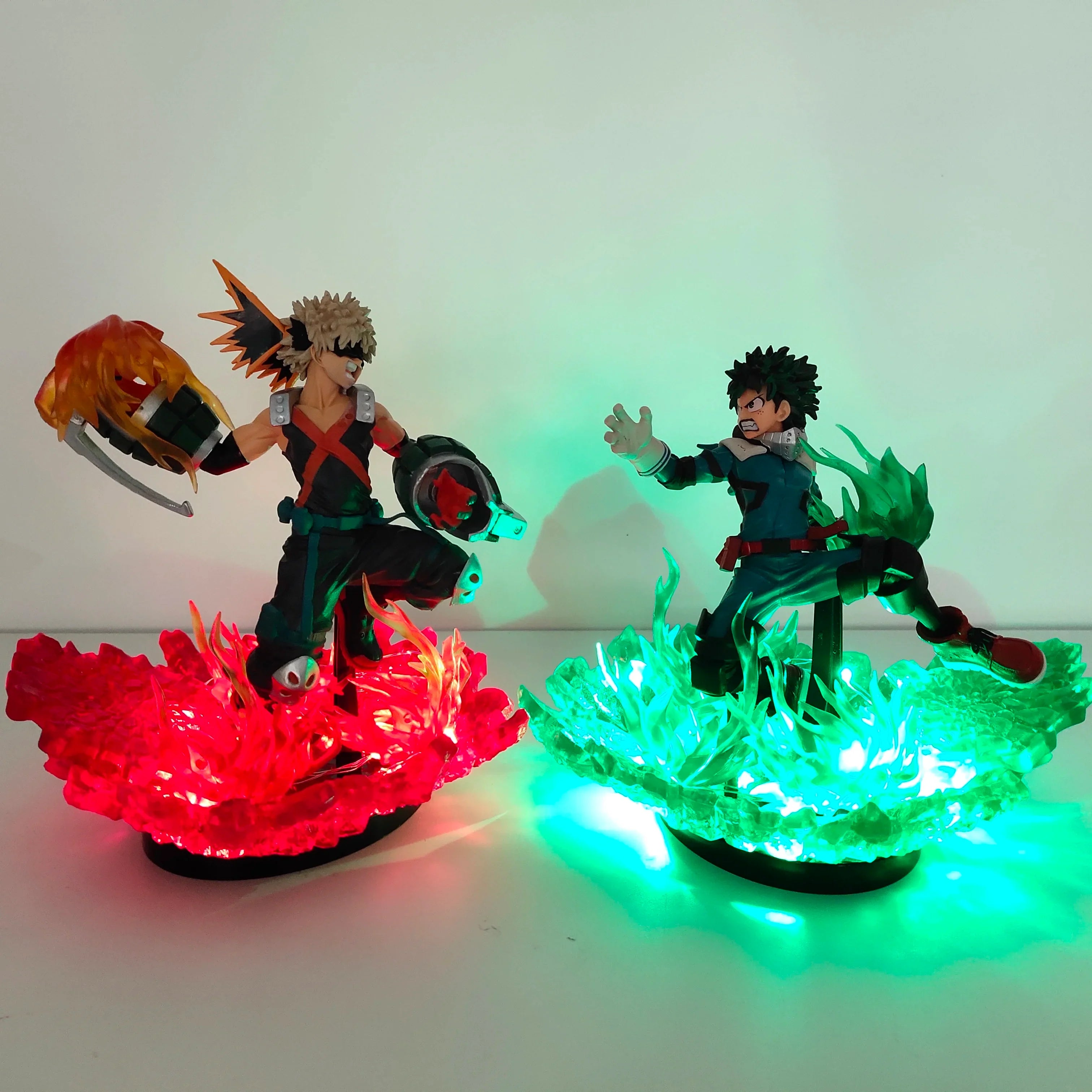 My Hero Academia Anime Midoriya Izuku & Bakugou Katsuki Lamp Led Bulb Action Figures Model Figurine Figure & Base & Lamp DIY