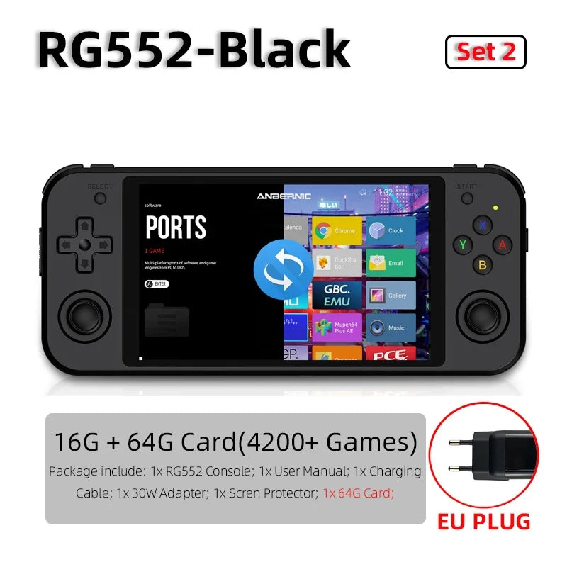 ANBERNIC RG552 Handheld Game Console 5.36" IPS Touch Screen Android Linux Dual OS System 4200 Retro Games Portable Games Players