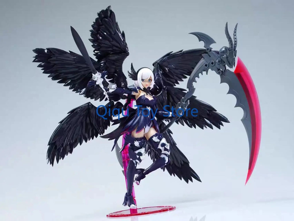 Fengyu, six-winged black angel, assembly model, with double body, with bracket