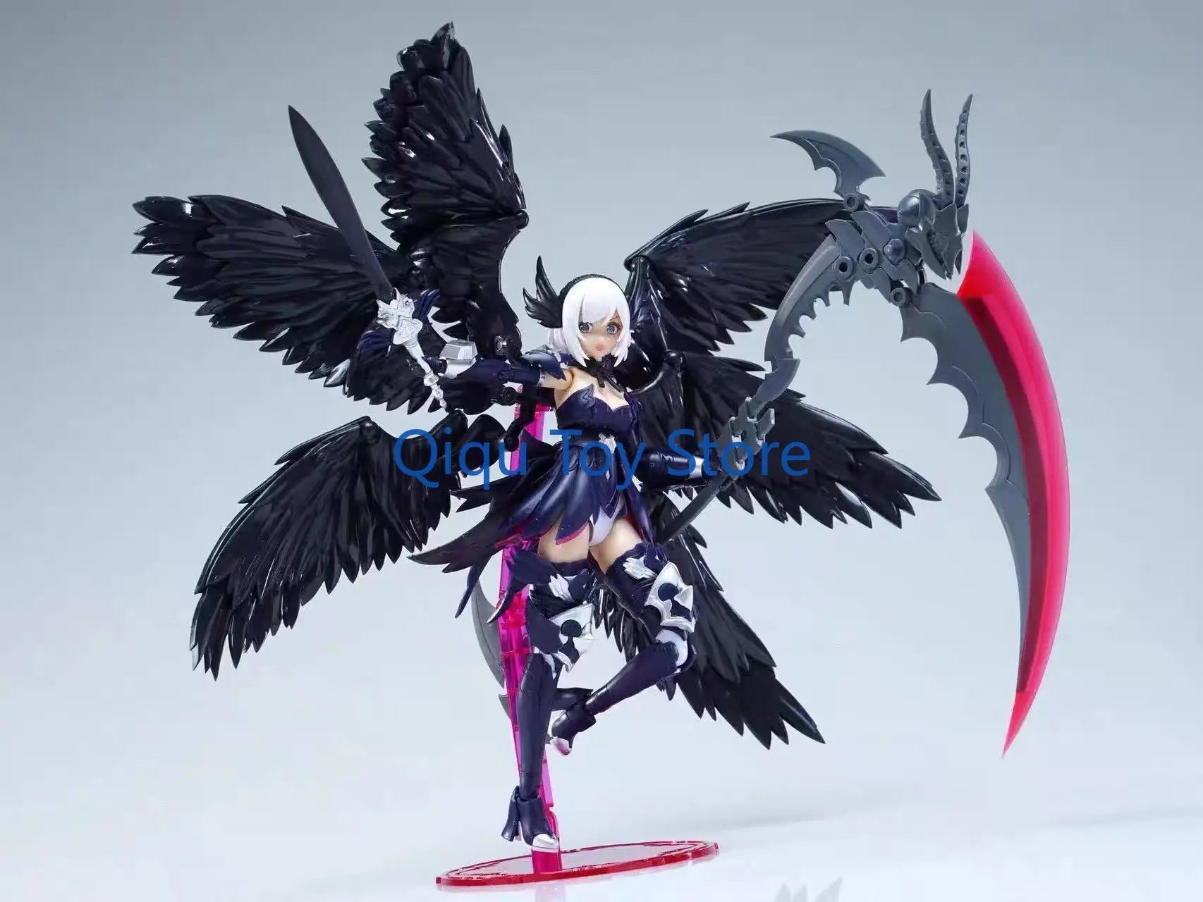 Fengyu, six-winged black angel, assembly model, with double body, with bracket