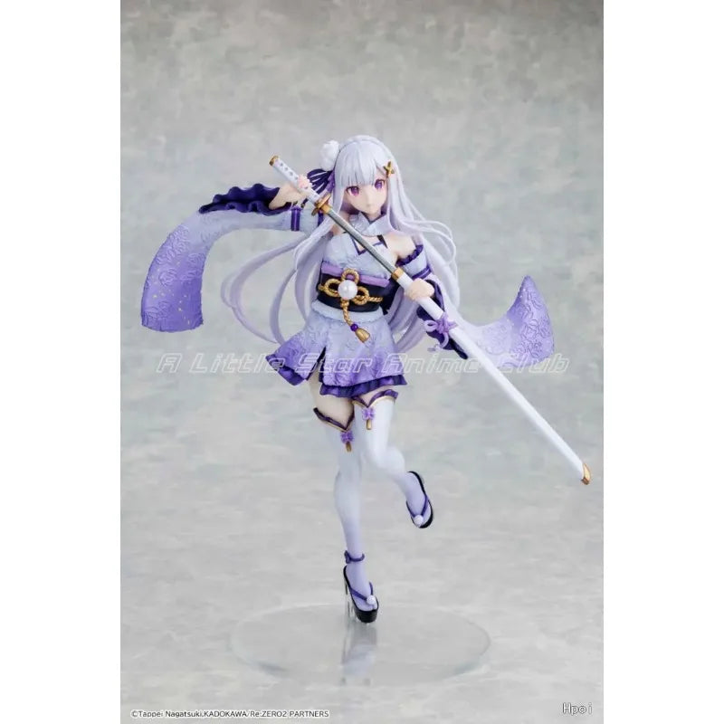 Original KADOKAWA KDcolle Re: ZERO - Starting Life in Another World Emilia Battle Costume Animation Figures Toys Model