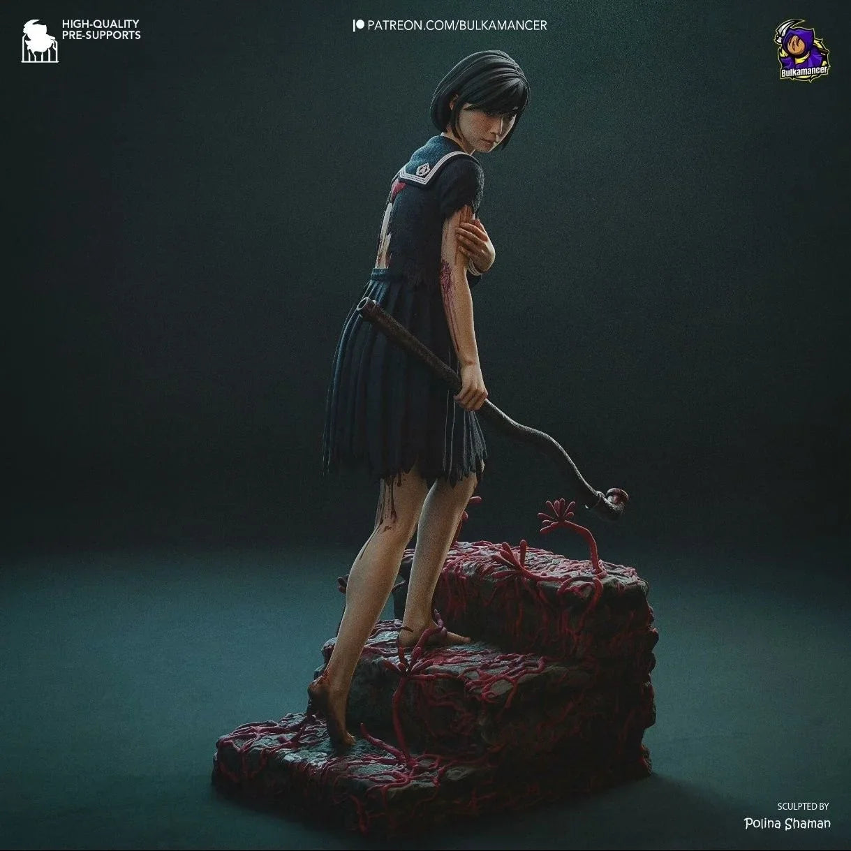 Silent Hill F Shimizu Hinako 3D-gedrucktes Harzmodell Unlackierte Figur Horrorspiel Weihnachtsgeschenk