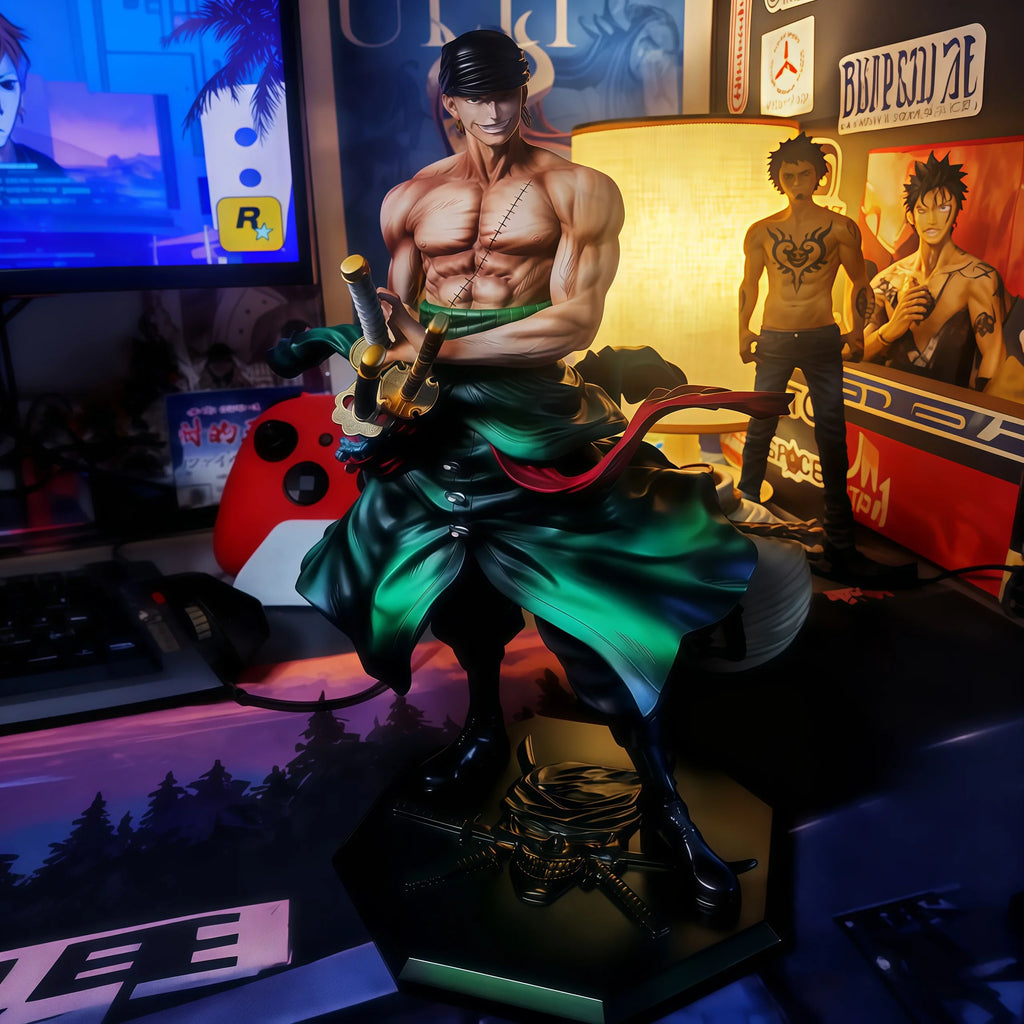 28cm One Piece Anime Figure Roronoa Zoro Figure Zoro Figurine Pvc Gk Statue Model Dolls Collection Desk Decoration Hobbies Toys