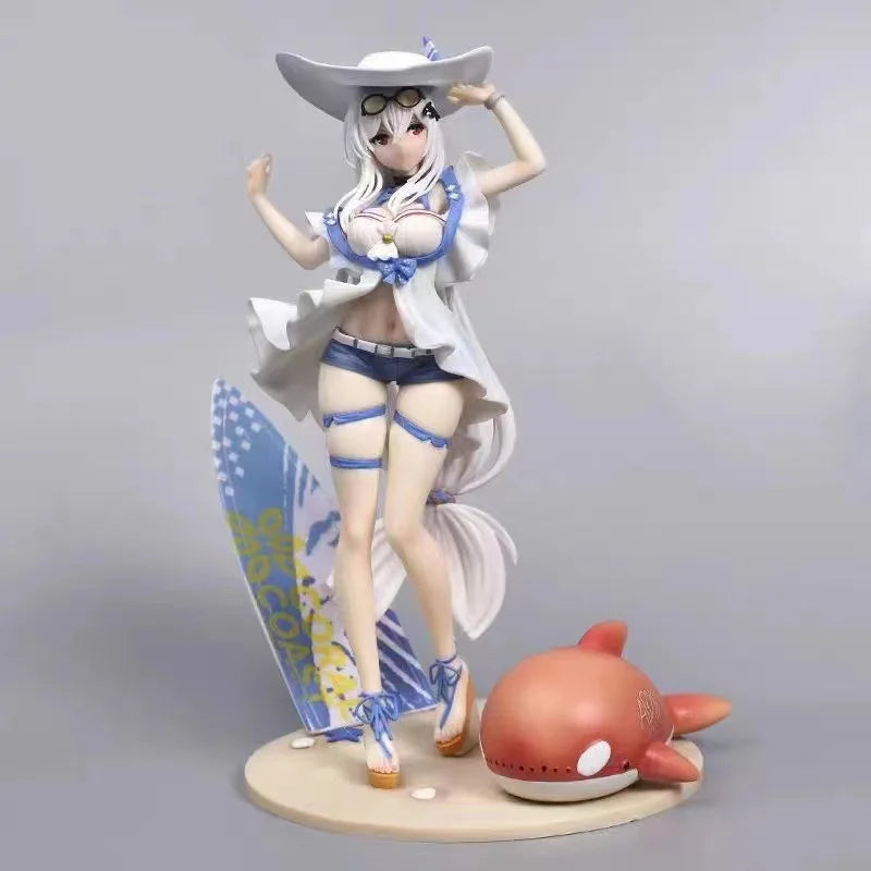 Arknights Skadi Ver Beach Summer Swimsuit Figure Anime Peripheral Collectible Model Statue Desk Decor Boxed Gift for Fans