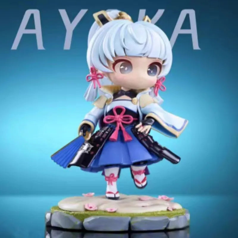 13-17CM Kamisato Ayaka Hu Tao Anime GACHA Q-version Action Figure  Ornament Holiday Gifts Ornament Action Figure Model Toys