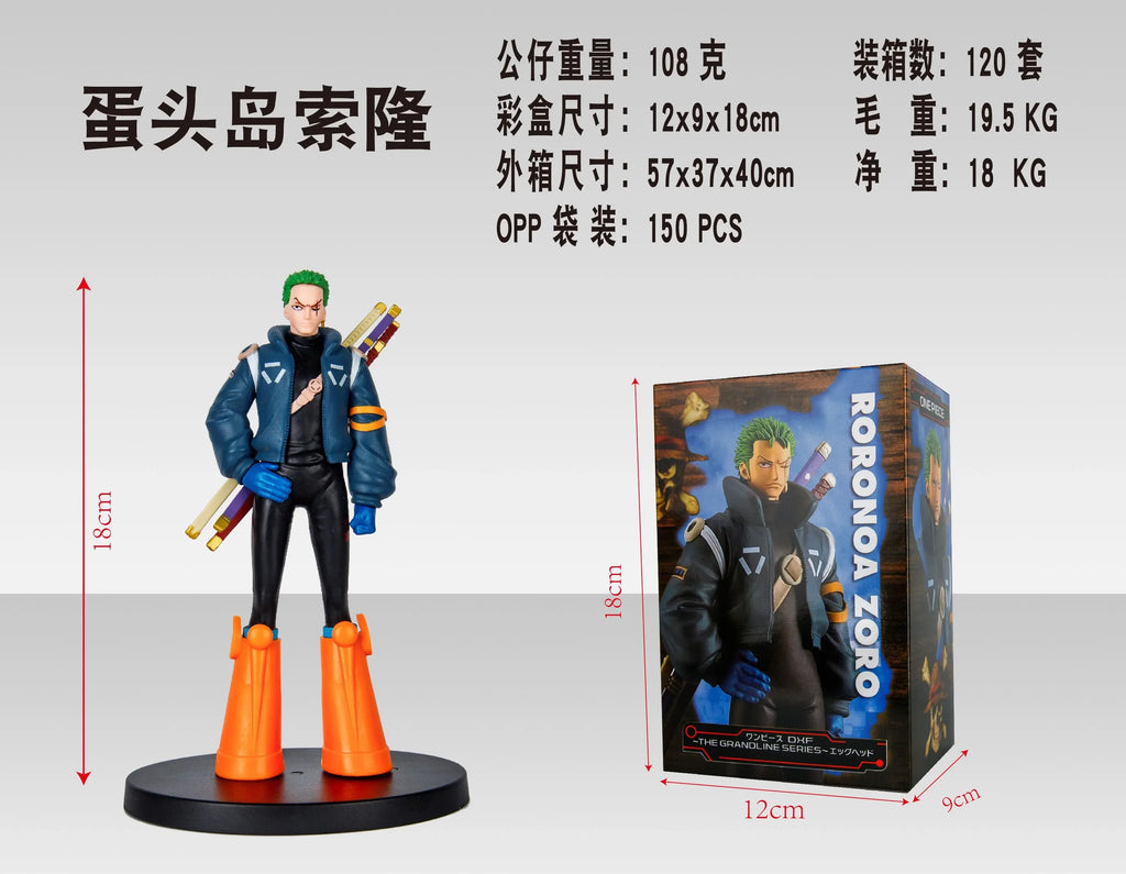 18cm Anime One Piece Zoro Figure Dxf The Grandline Series Egghead Figures Pvc Model Birthday Gift Japanese Dolls Toys Gifts chid