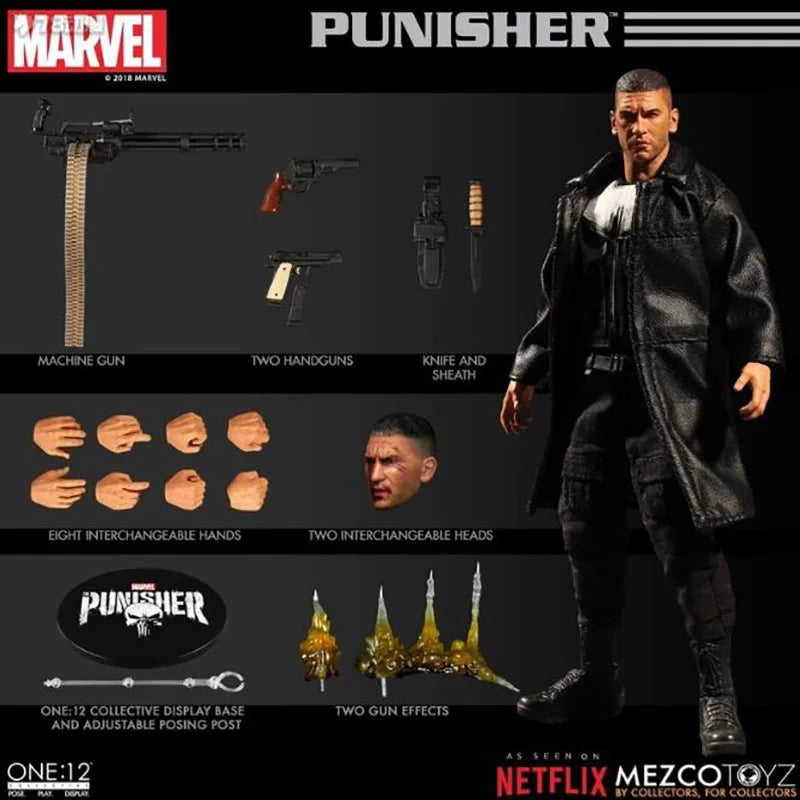 Auf Lager Mezco ONE12 Punisher Actionfigur Anime Sammlerstück Spielzeugmodell für Erwachsene Kinder Fans Geschenke Marvel Inspiriert PVC Statue