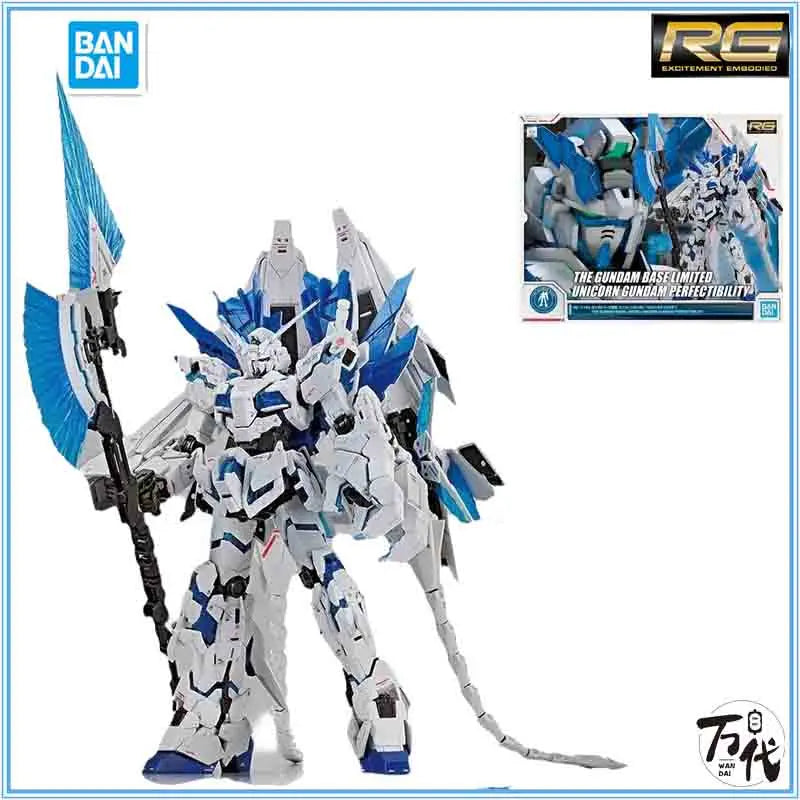 Bandai RG THE GUNDAM BASE LIMITED UNICORN GUNDAM PERFECTIBILITY 1/144 Anime Figure Model Gift collection for Boy children Toys g