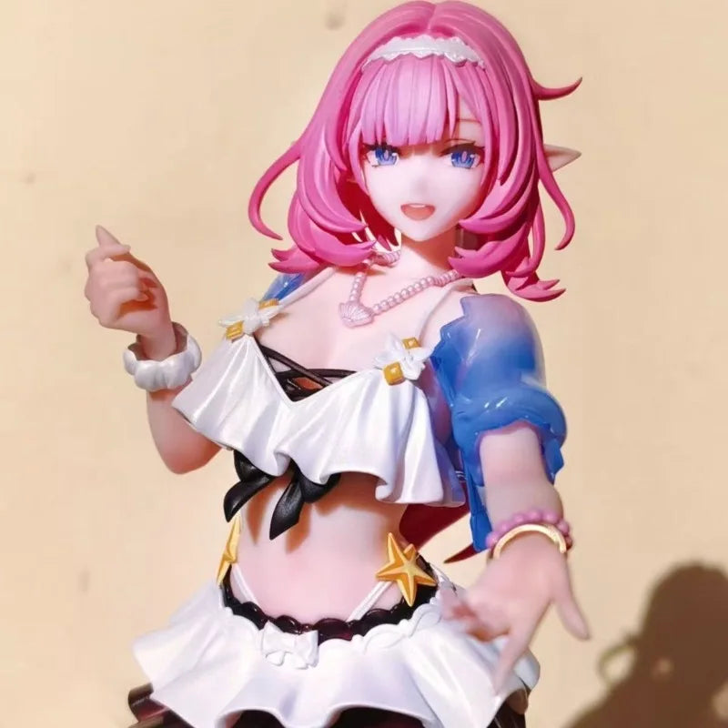 Hot! 23cm Elysia PVC Figure - Honkai Impact 3rd Beach Swimsuit Ver. Anime Desktop Model Ornament Gift