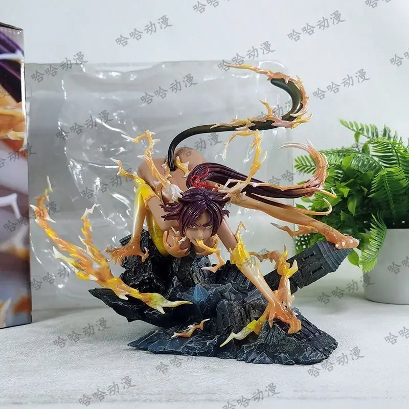 Anime Bleach Shihouin Yoruichi Model Manga Figurine Shihouin Yoruichi Action Figure Toys 23cm GK Statue Doll Ornament Peripheral