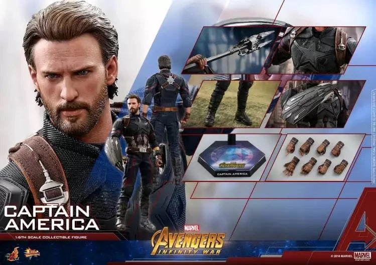 Hot Toys Captain America Steve Rogers Actionfigur 1/6 Avengers Anime Figur MMS480 Statue Deluxe Edition Modellbausatz